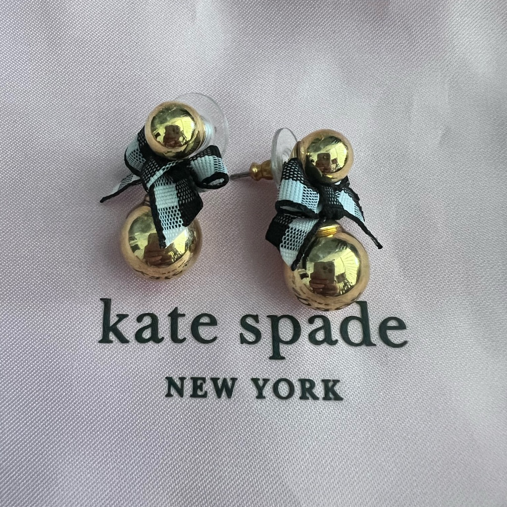 Kate Spade Balls Bow Earrings Gold Tone 32$